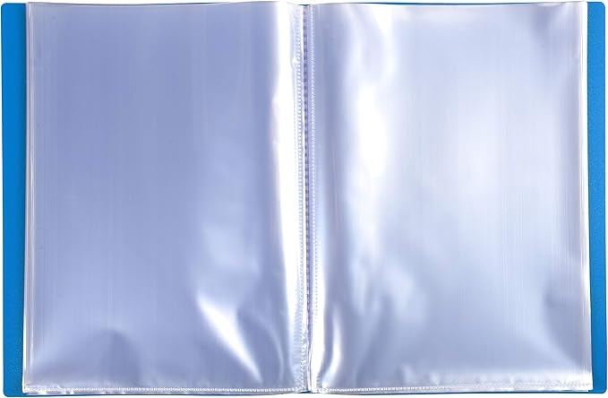 EXACOMPTA Protege-documents en polypropylene 5/10e OPAK pochettes Cristal 100 vues - A4 - Bleu clair