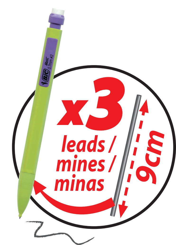 BIC Kit de fournitures scolaires pour ecolier avec 1compas d’apprentissage, 3instruments de geometrie, 10crayons graphite, 1taille-crayon et 6gommes - Pack de21