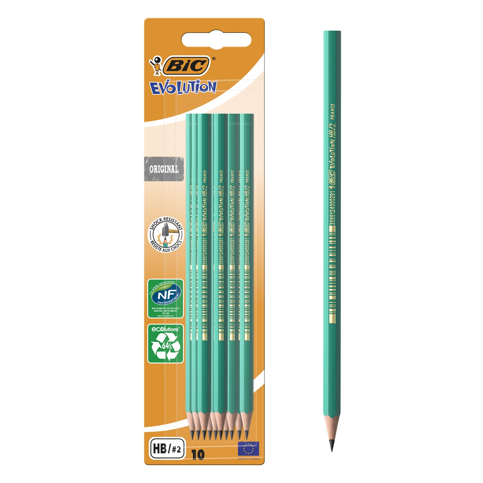 BIC Criterium 550 Crayons a Papier - 2B/B/HB/H/2H, Blister de 5