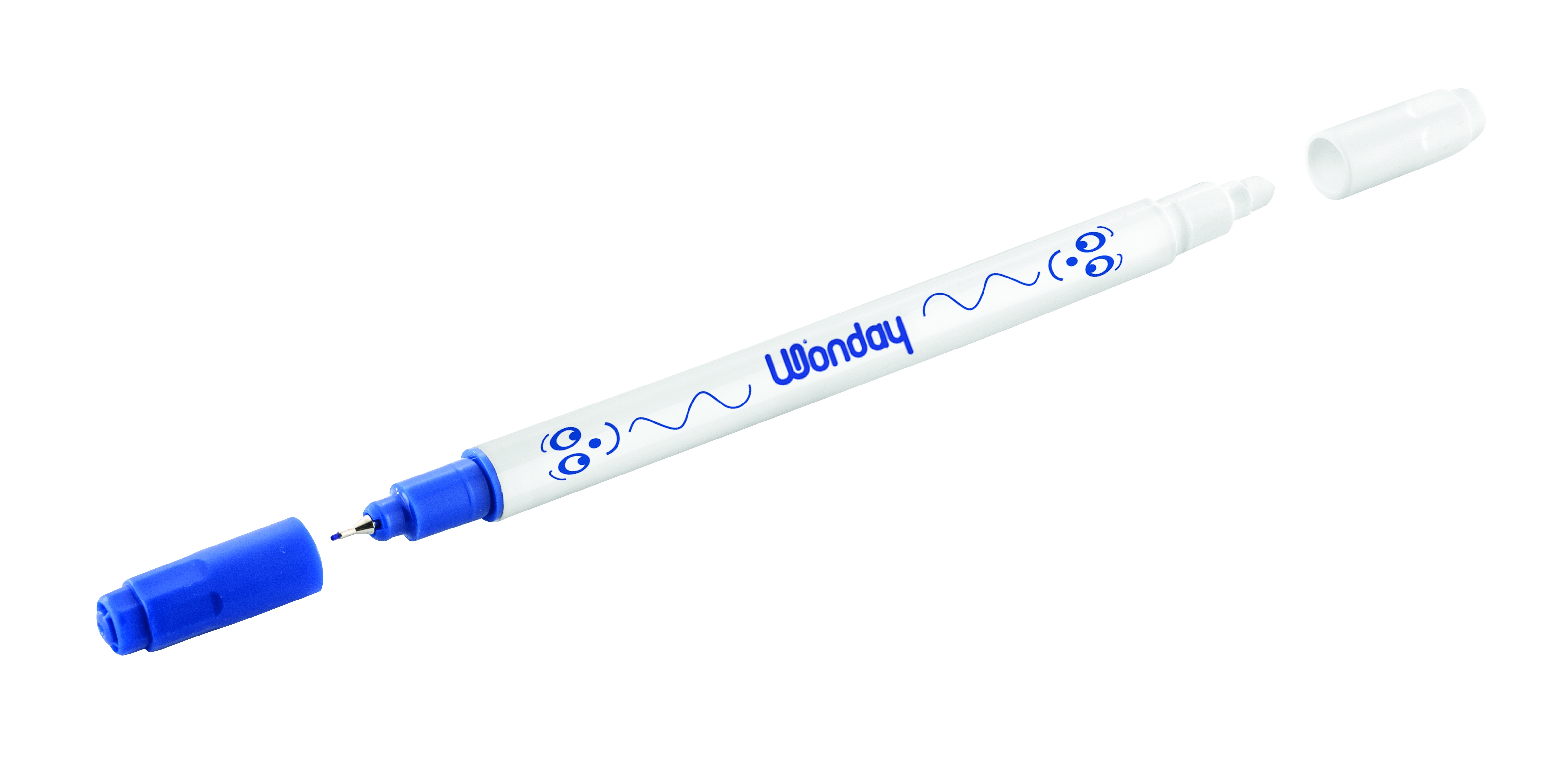 WONDAY Blister de 6 effaceurs reecriveurs, encre Bleue, pointe 1 mm