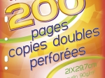 Copies doubles sous film A4 200 pages perforees grands carreaux