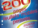 Feuillets mobiles sous film A4 200 pages perforees grands carreaux