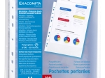 Sachet de 100 pochettes perforees polypropylene lisse 5/100e - A4. En polypropylene lisse 5/100eme, cette pochette permet un usage au quotidien. Elle dispose de 11 perforations pour faciliter le classement. Surface lisse haute transparence. Format a class