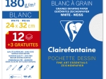 Pochette Dessin Blanc 24x32cm 12+3F 180g speciale rentree des classes