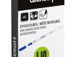 WONDAY Blister de 6 effaceurs reecriveurs, encre Bleue, pointe 1 mm