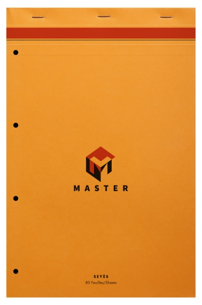 Bloc de bureau Master agrafe en-tete A4+ 80 feuilles grands carreaux 80 g