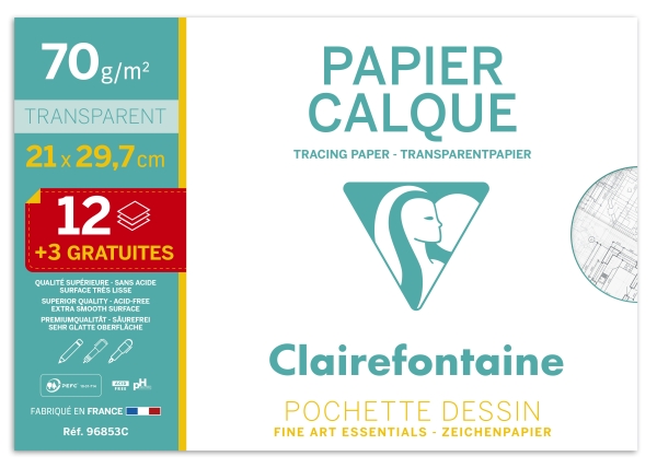 Pochette Calque A4 12+3F 70g speciale rentree des classes