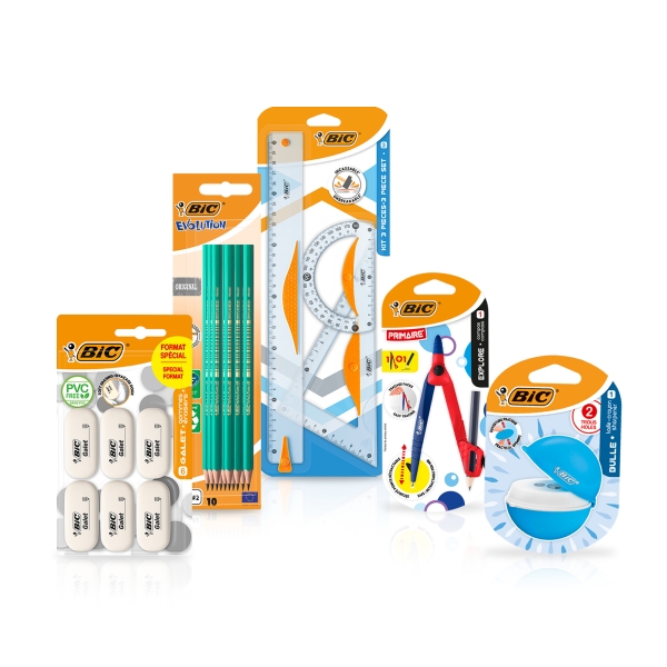BIC Criterium 550 Crayons a Papier - 2B/B/HB/H/2H, Blister de 5