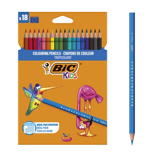 BIC 4 Couleurs 3+1 HB Stylo-Bille et Porte-Mines - Blister de 1 + 12 Mines 0,7 mm HB