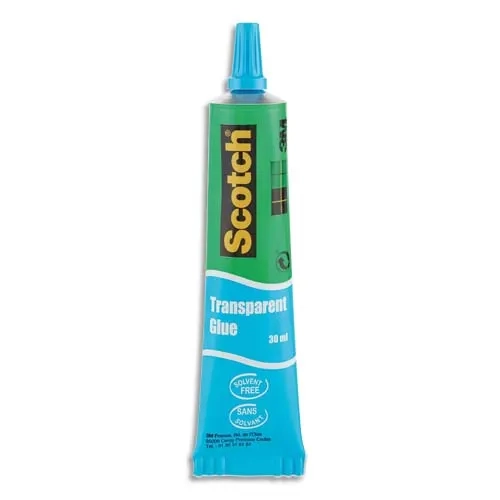 Colle universelle Scotch transparente sans solvant, en tube de 30 ml. Convient pour papier, carton, photos et petits objets. Formule propre et inodore, ideale pour une utilisation à l’ecole, au bureau ou à la maison.Produit eco-responsable :Recycle à 9