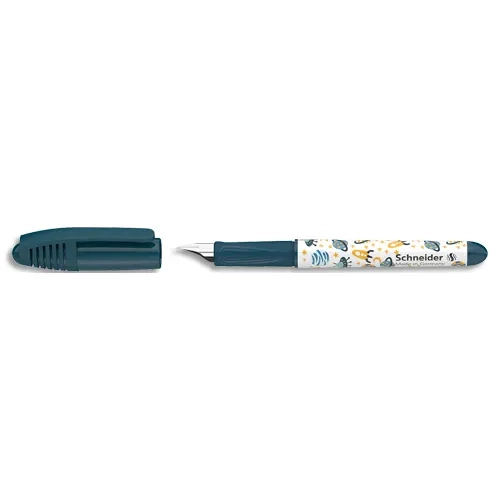 SCHNEIDER Stylo plume Zippi Corail Sweet jungle, plume mini, pointe M en acier, cartouche encre Bleu